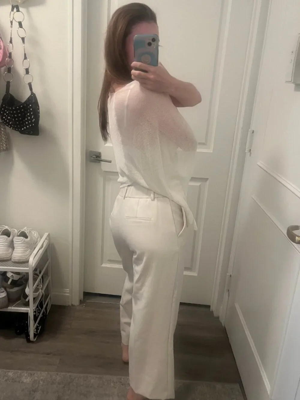 Joie Cream Pleated Wide Leg Dress Pants, Size 8
